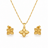 Abuda Zahra Clover Bloom Gold Jewelry Set image 1