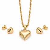 Abuda Aya Puffy Heart Gold Jewelry Set image 1