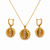 Abuda Amal Braided Oval Gold Jewelry Set image 1