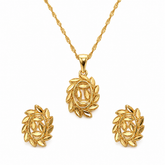 Abuda Dalal Sunburst Leaf Gold Jewelry Set image 1