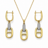 Abuda Mariam Two Tone Link Gold Jewelry Set image 1