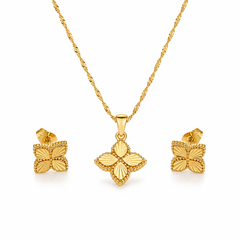 Abuda Zahra Clover Bloom Gold Jewelry Set image 1