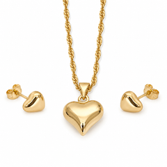 Abuda Aya Puffy Heart Gold Jewelry Set image 1