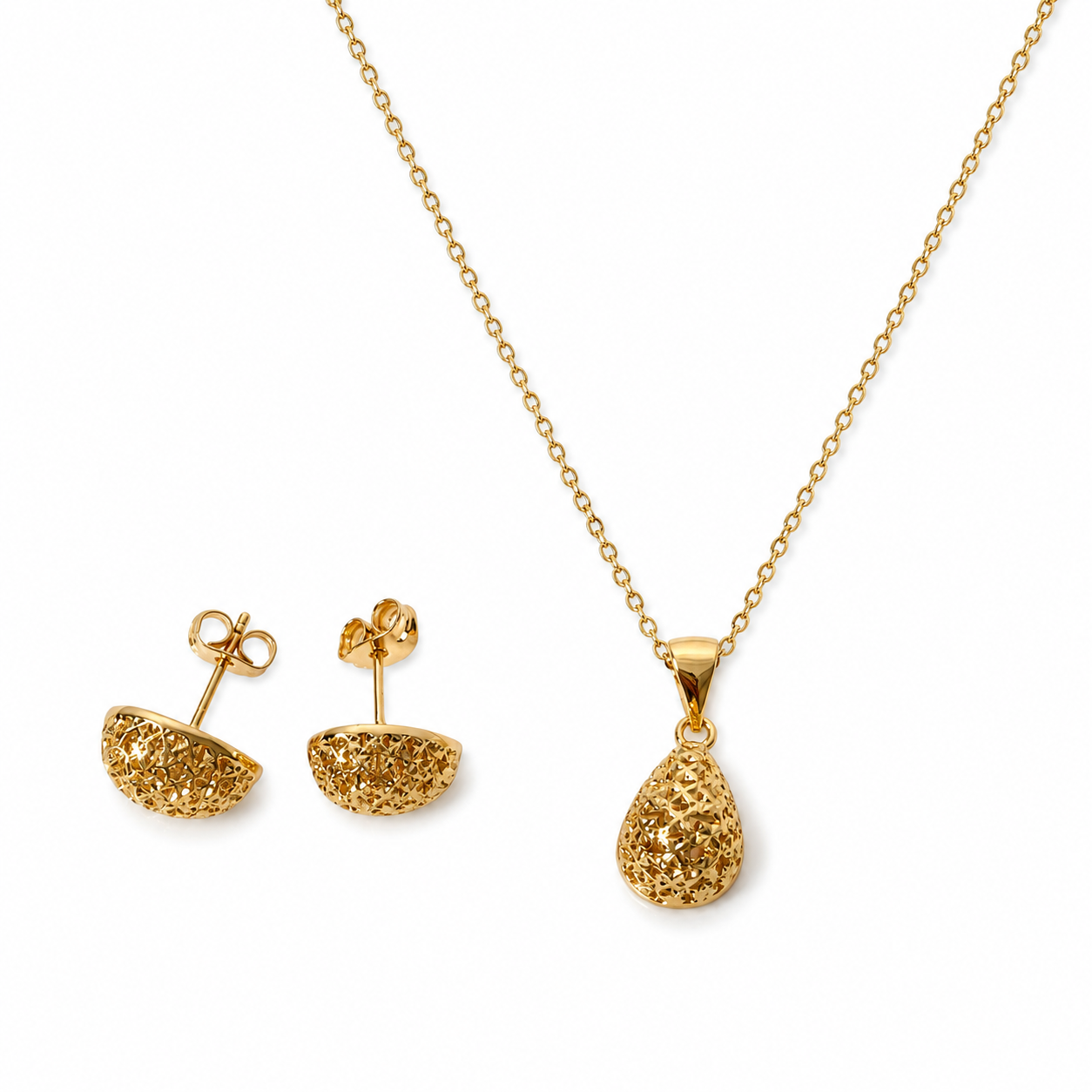 Abuda Malika Pave Teardrop Gold Jewelry Set image 1