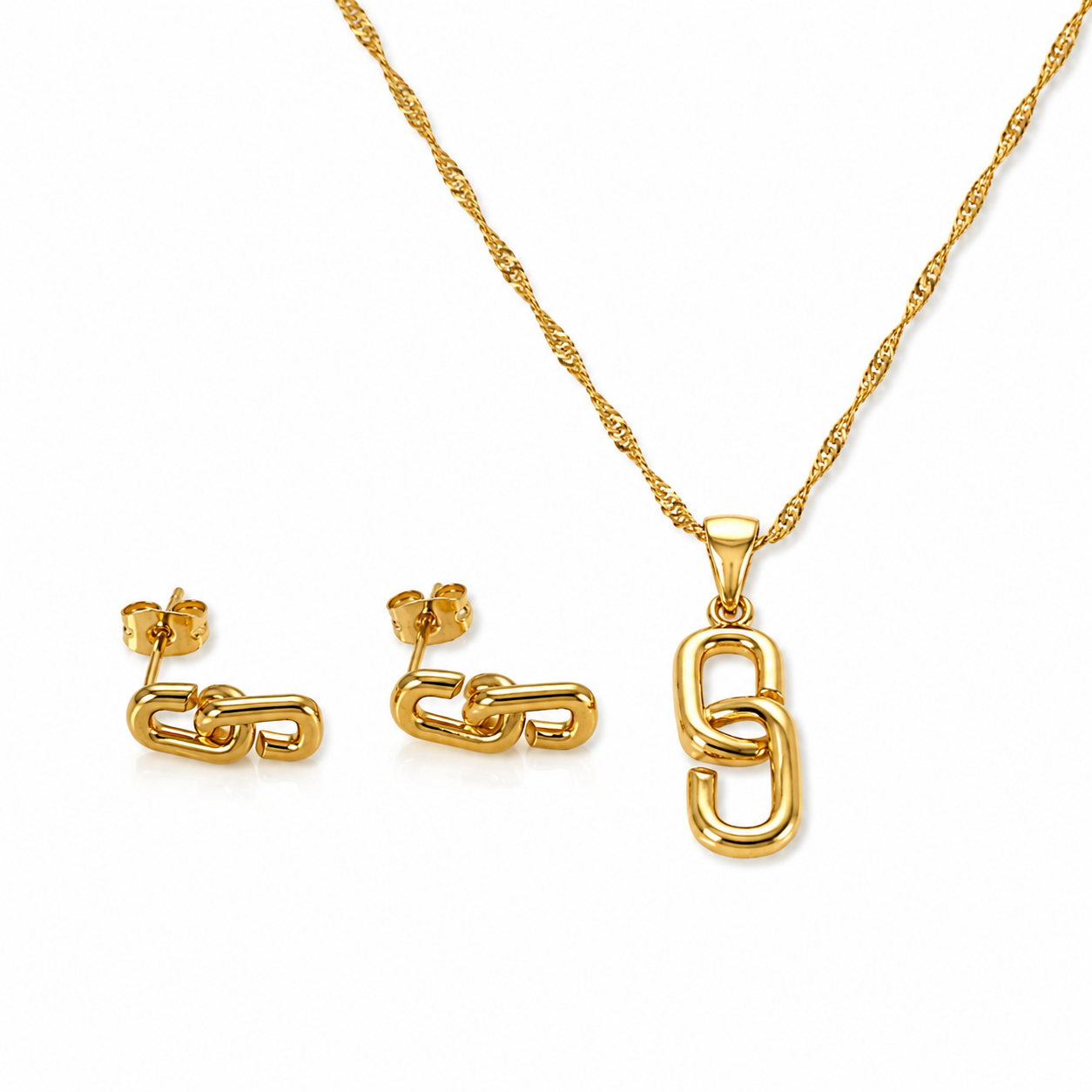 Abuda Reem Oval Link Gold Jewelry Set image 1
