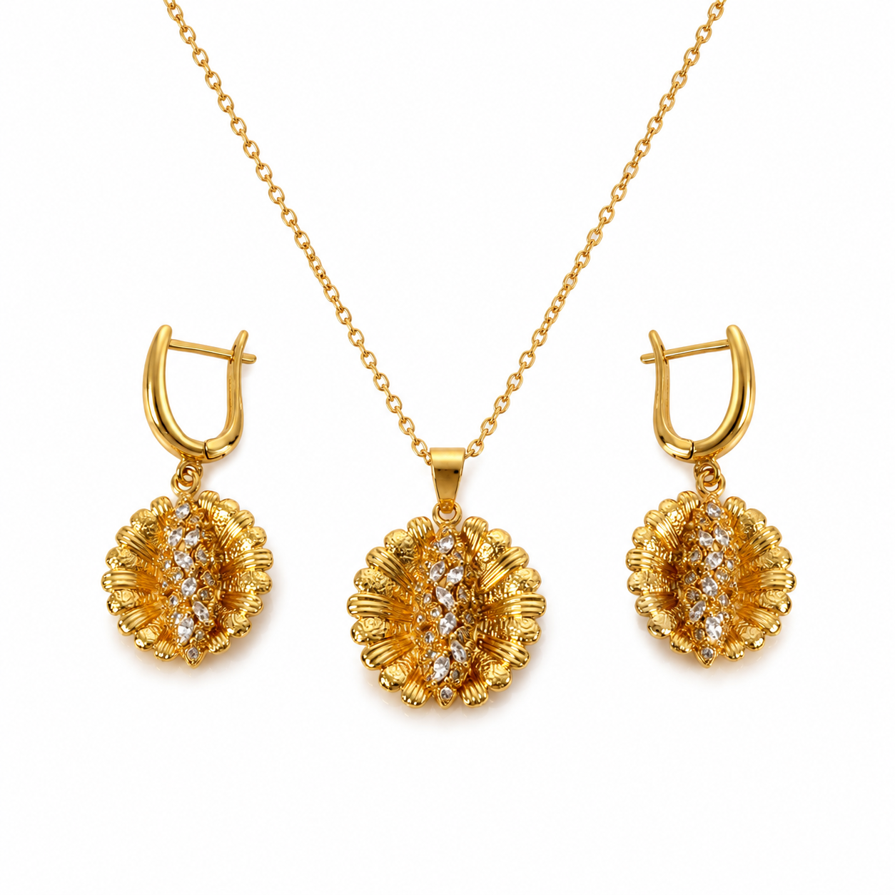 Abuda Amal Braided Oval Gold Jewelry Set image 1