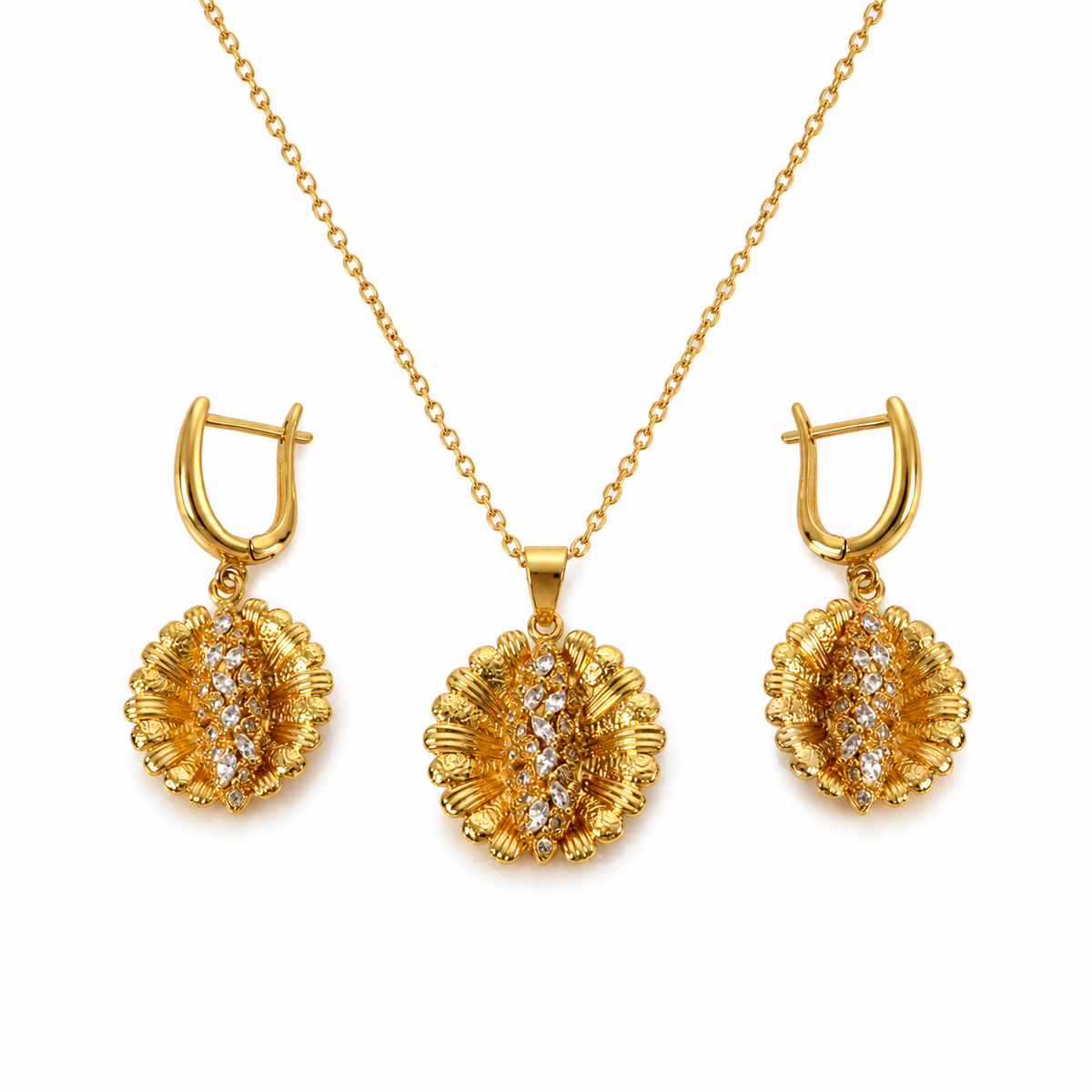 Abuda Amal Braided Oval Gold Jewelry Set image 1