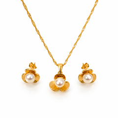 Abuda Hana Pearl Blossom Gold Jewelry Set image 1