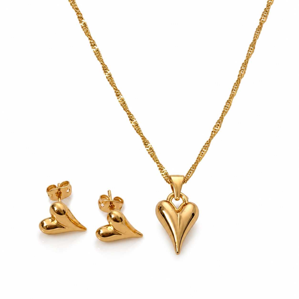 Abuda Yasmin V Heart Gold Jewelry Set image 1