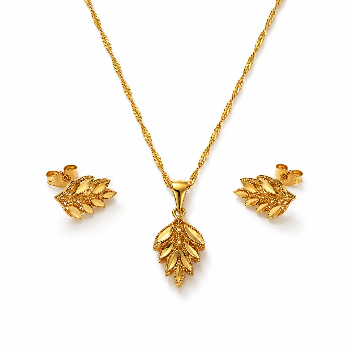 Abuda Ghada Laurel Leaf Gold Jewelry Set image 1