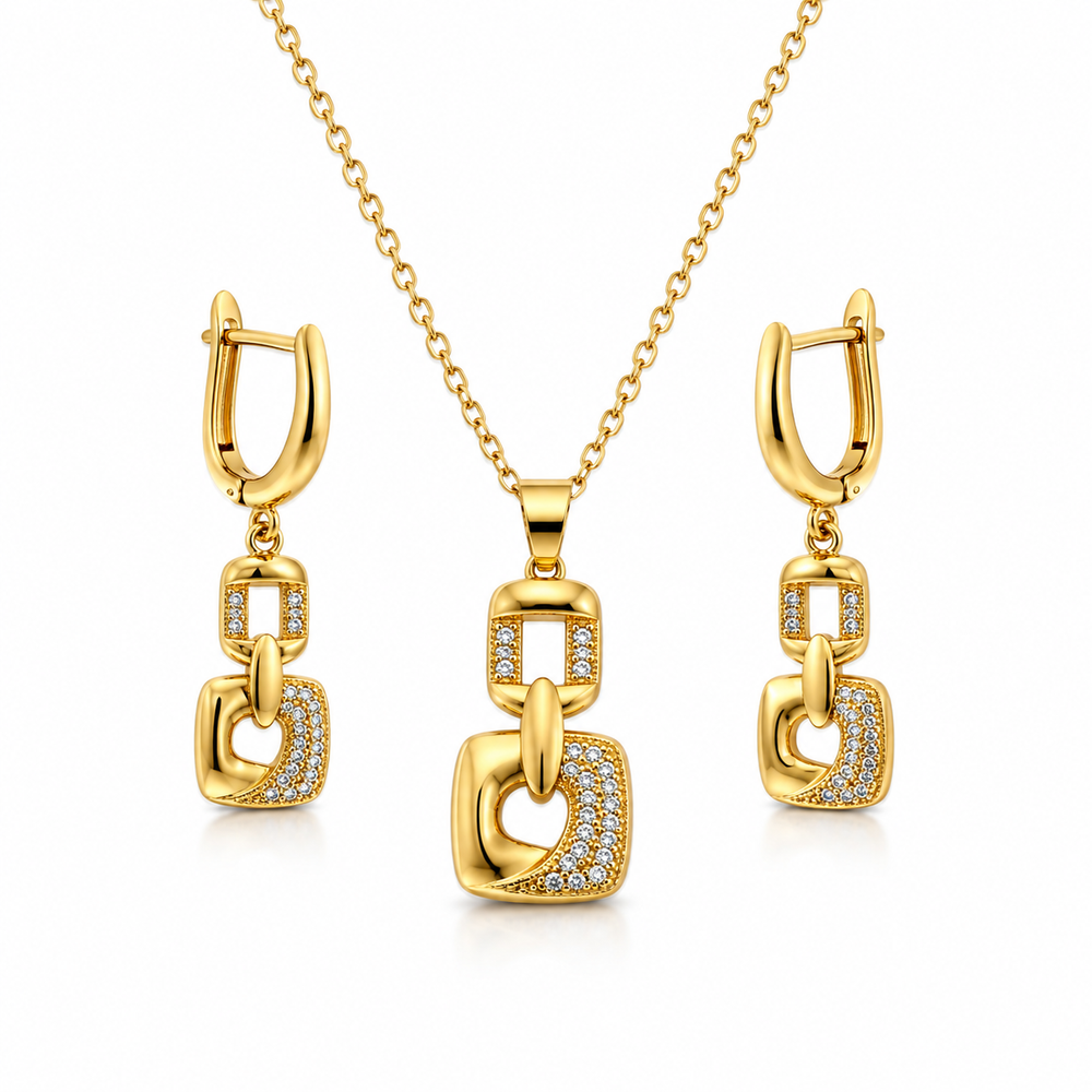 Abuda Iman Chain Lock Gold Jewelry Set image 1