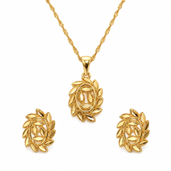 Abuda Dalal Sunburst Leaf Gold Jewelry Set image 1