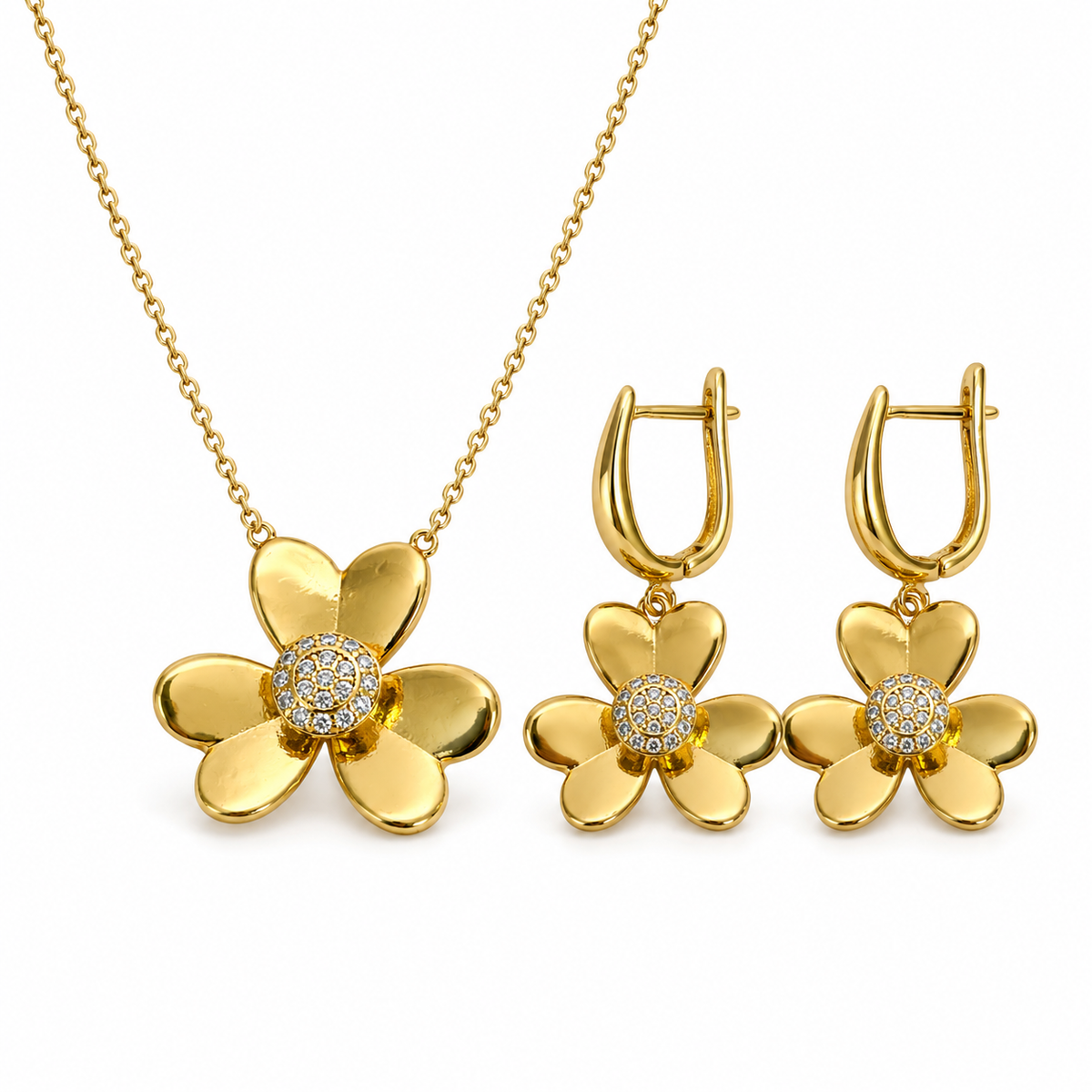 Abuda Mina Double Drop Gold Jewelry Set image 1