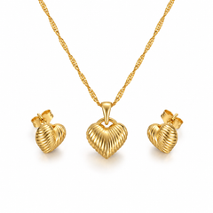 Abuda Mira Heart Locket Gold Jewelry Set image 1
