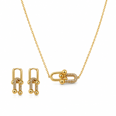 Abuda Noor Bar Link Gold Jewelry Set image 1