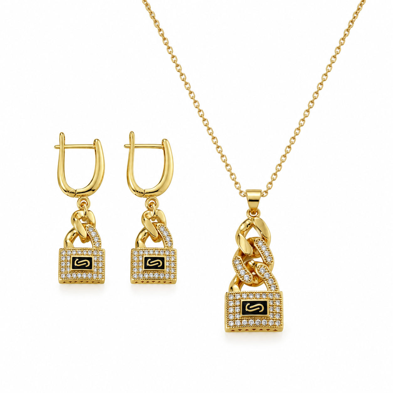 Abuda Salma Lock Charm Gold Jewelry Set image 1