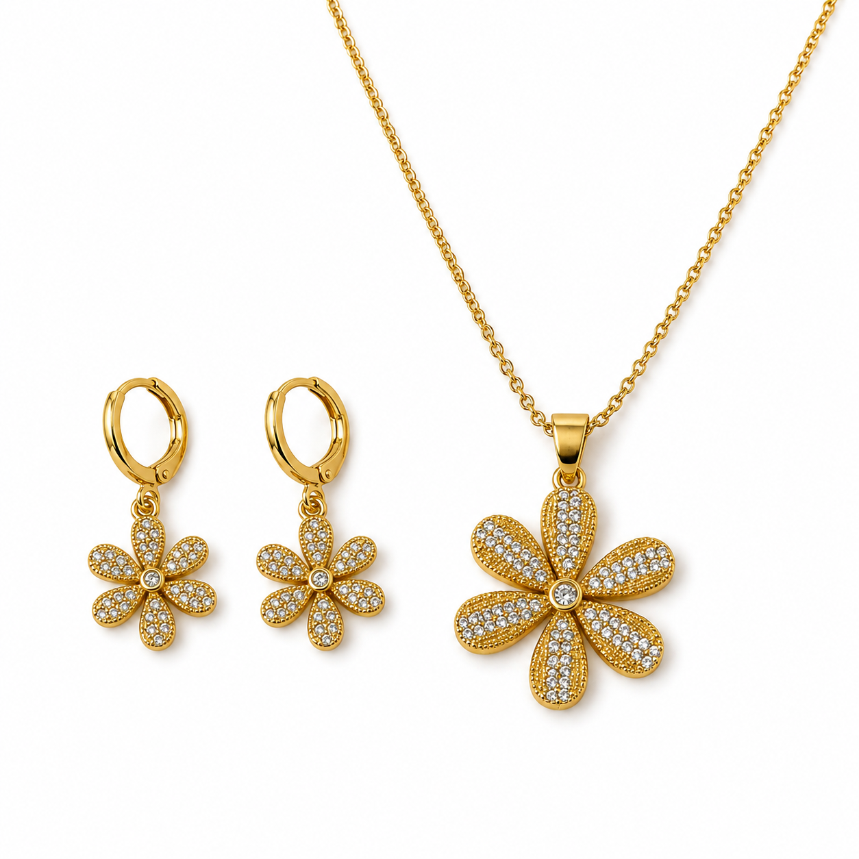 Abuda Yara Daisy Bloom Gold Jewelry Set image 1
