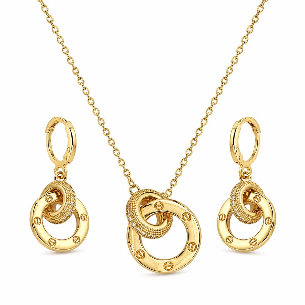 Abuda Aaliyah Crescent Swirl Gold Jewelry Set image 1