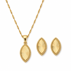 Abuda Yasmina Leaf Marquise Gold Jewelry Set image 1