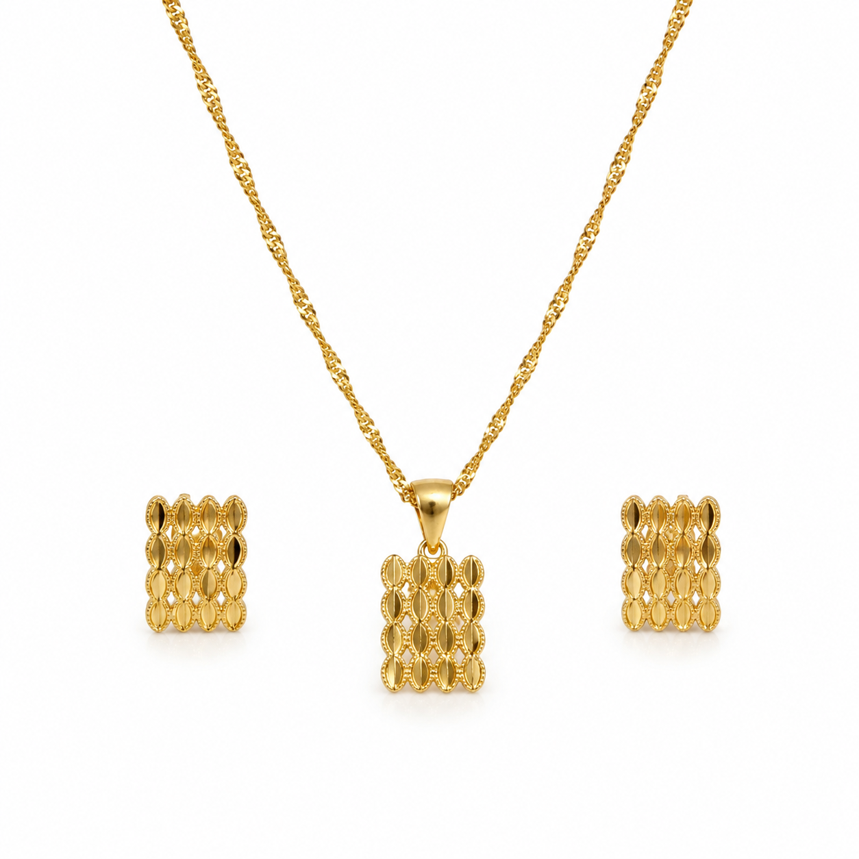 Abuda Zaina Mosaic Bar Gold Jewelry Set image 1