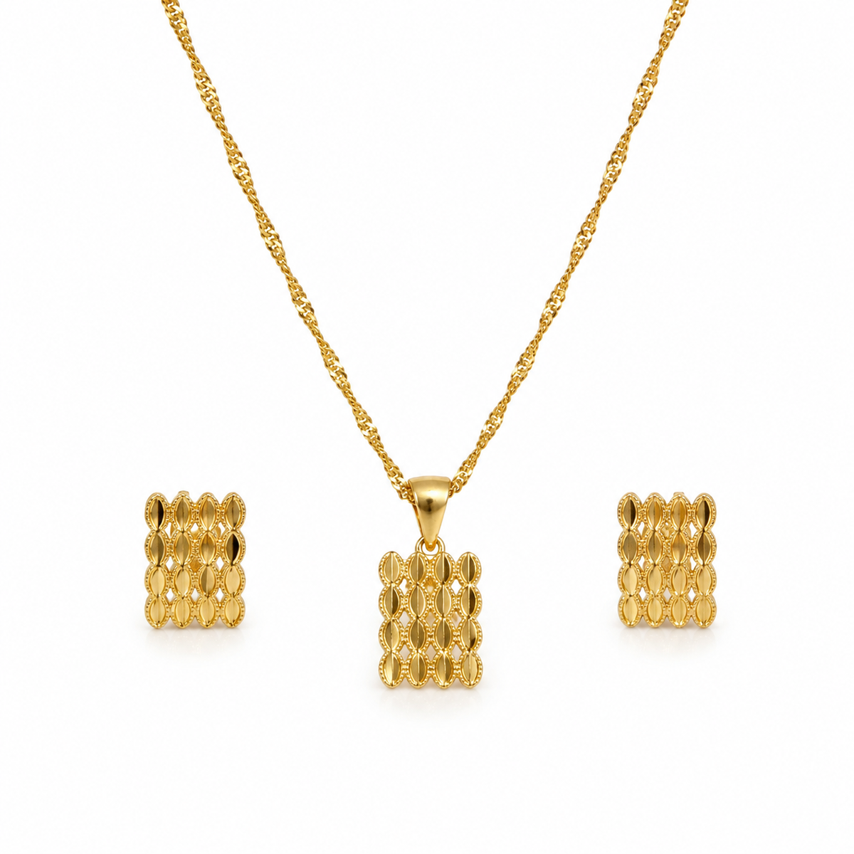 Abuda Zaina Mosaic Bar Gold Jewelry Set image 1