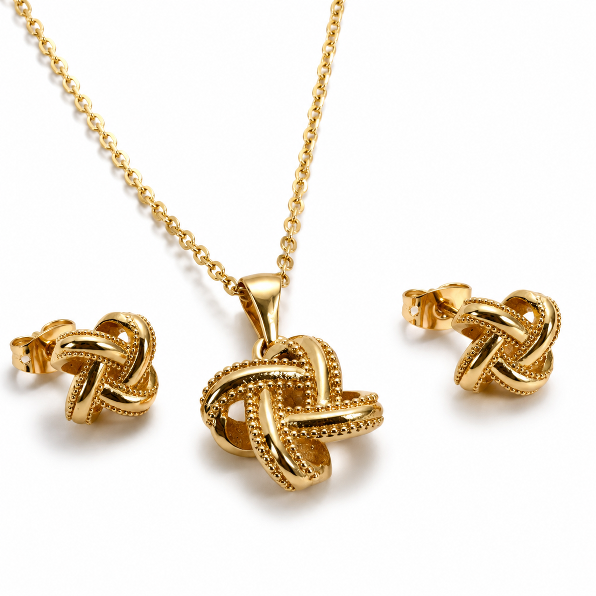 Abuda Noura Twisted Knot Gold Jewelry Set image 1