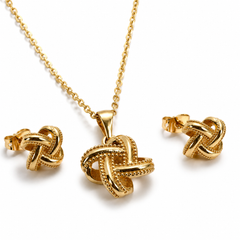 Abuda Noura Twisted Knot Gold Jewelry Set image 1