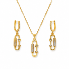 Abuda Samia Chain Drop Gold Jewelry Set image 1