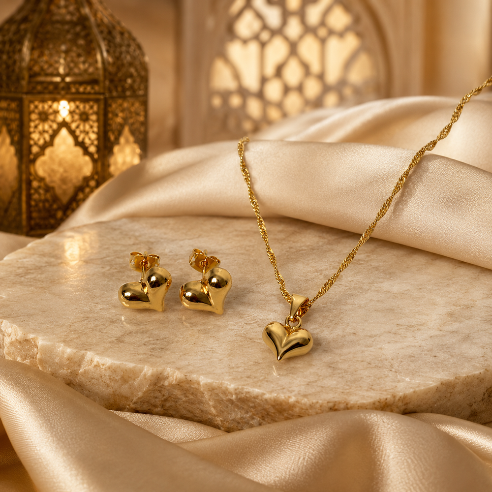 Abuda Dana Tiny Heart Gold Jewelry Set image 2