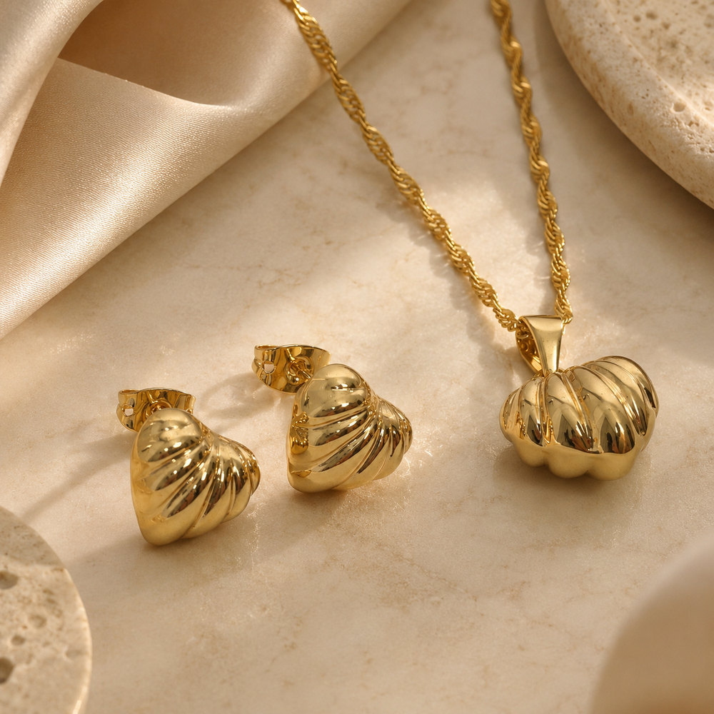 Abuda Shams Seashell Fan Gold Jewelry Set image 2