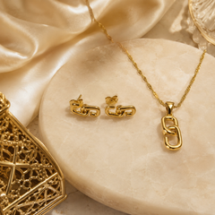 Abuda Reem Oval Link Gold Jewelry Set image 2