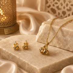 Abuda Basma Bow Bloom Gold Jewelry Set image 2