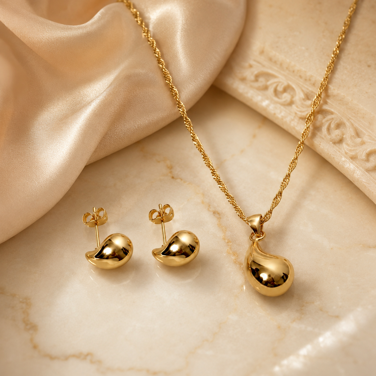 Abuda Amani Dewdrop Gold Jewelry Set image 2