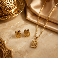 Abuda Zaina Mosaic Bar Gold Jewelry Set image 2