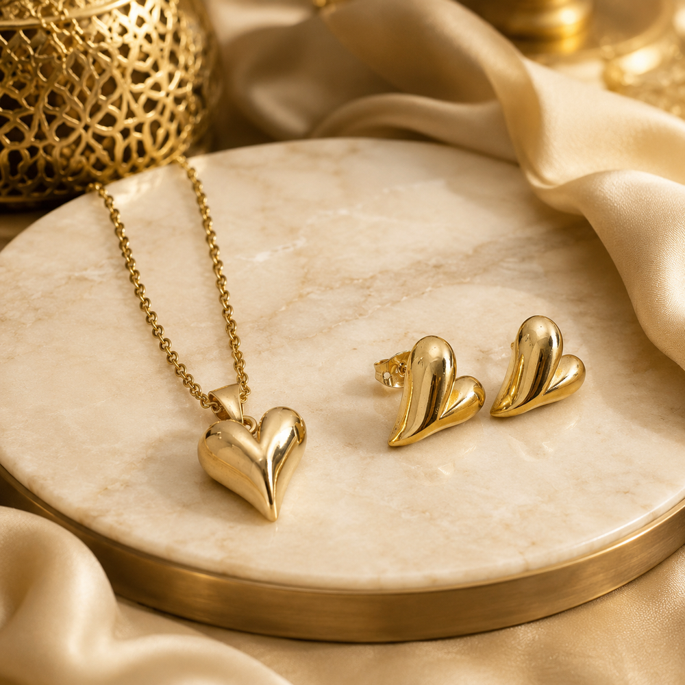 Abuda Leena Winged Heart Gold Jewelry Set image 2