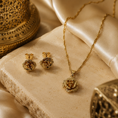 Abuda Zahira Rose Bloom Gold Jewelry Set image 2