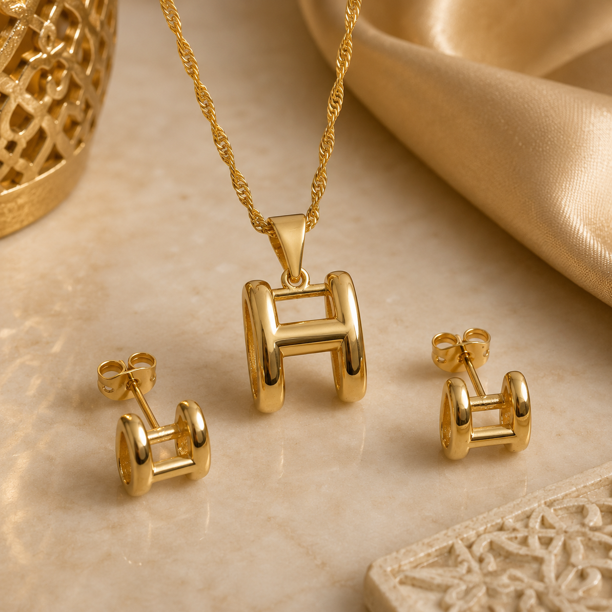 Abuda Hala Heritage H Gold Jewelry Set image 2