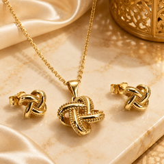 Abuda Noura Twisted Knot Gold Jewelry Set image 2