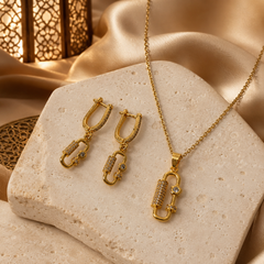 Abuda Samia Chain Drop Gold Jewelry Set image 2