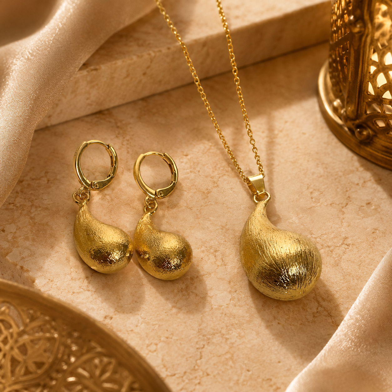 Abuda Ola Golden Tear Gold Jewelry Set image 2