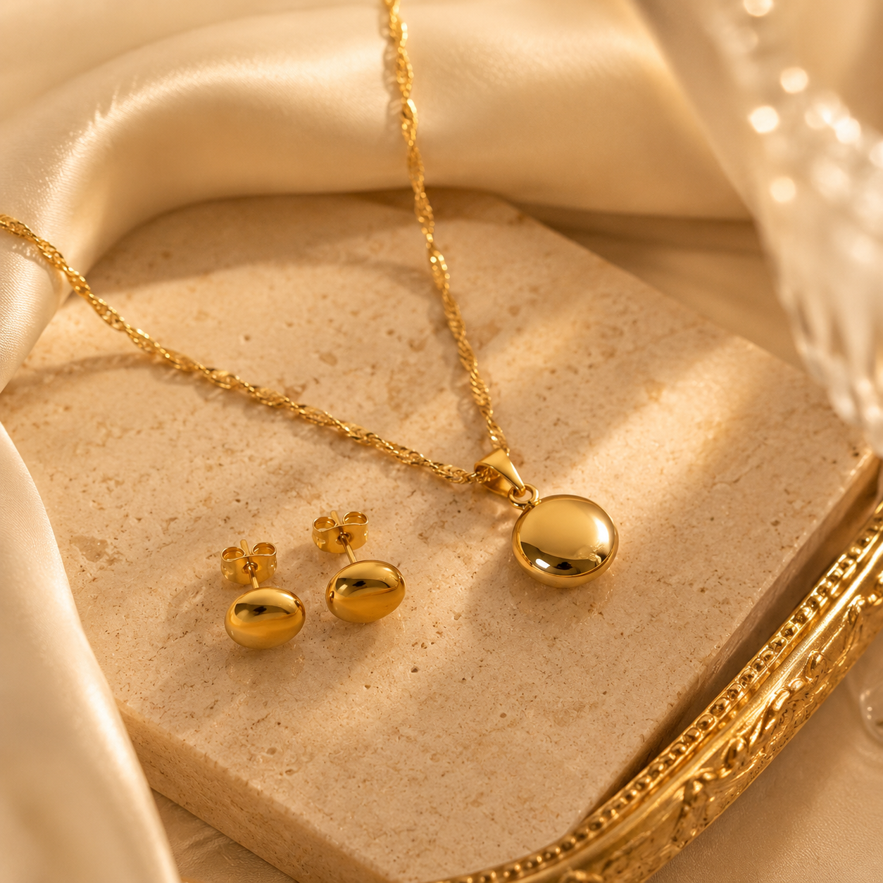 Abuda Hessa Dome Bell Gold Jewelry Set image 2