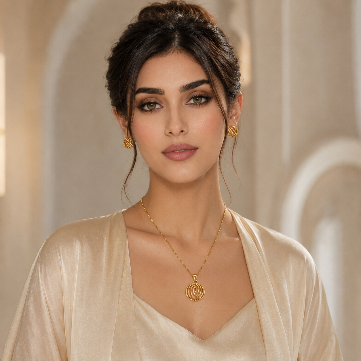 Abuda Noor Spiral Gold Jewelry Set image 3