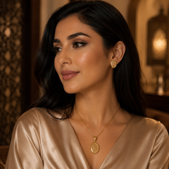 Abuda Karima Mesh Oval Gold Jewelry Set image 3