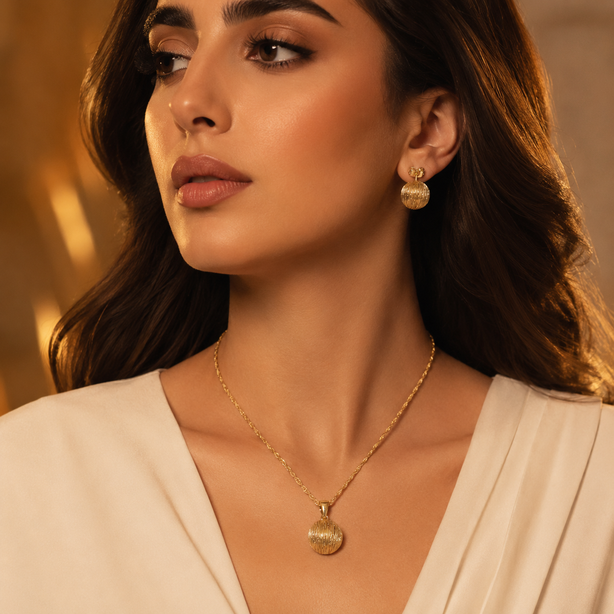 Abuda Nadira Lantern Coin Gold Jewelry Set image 3
