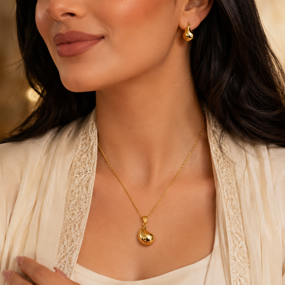 Abuda Rasha Teardrop Orb Gold Jewelry Set image 3