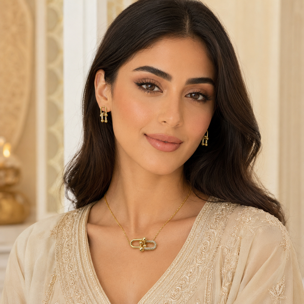 Abuda Noor Bar Link Gold Jewelry Set image 3