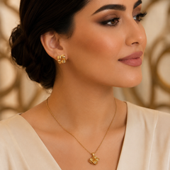 Abuda Latifa Woven Cube Gold Jewelry Set image 3