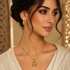 Abuda Farah Ribbon Arch Gold Jewelry Set image 3