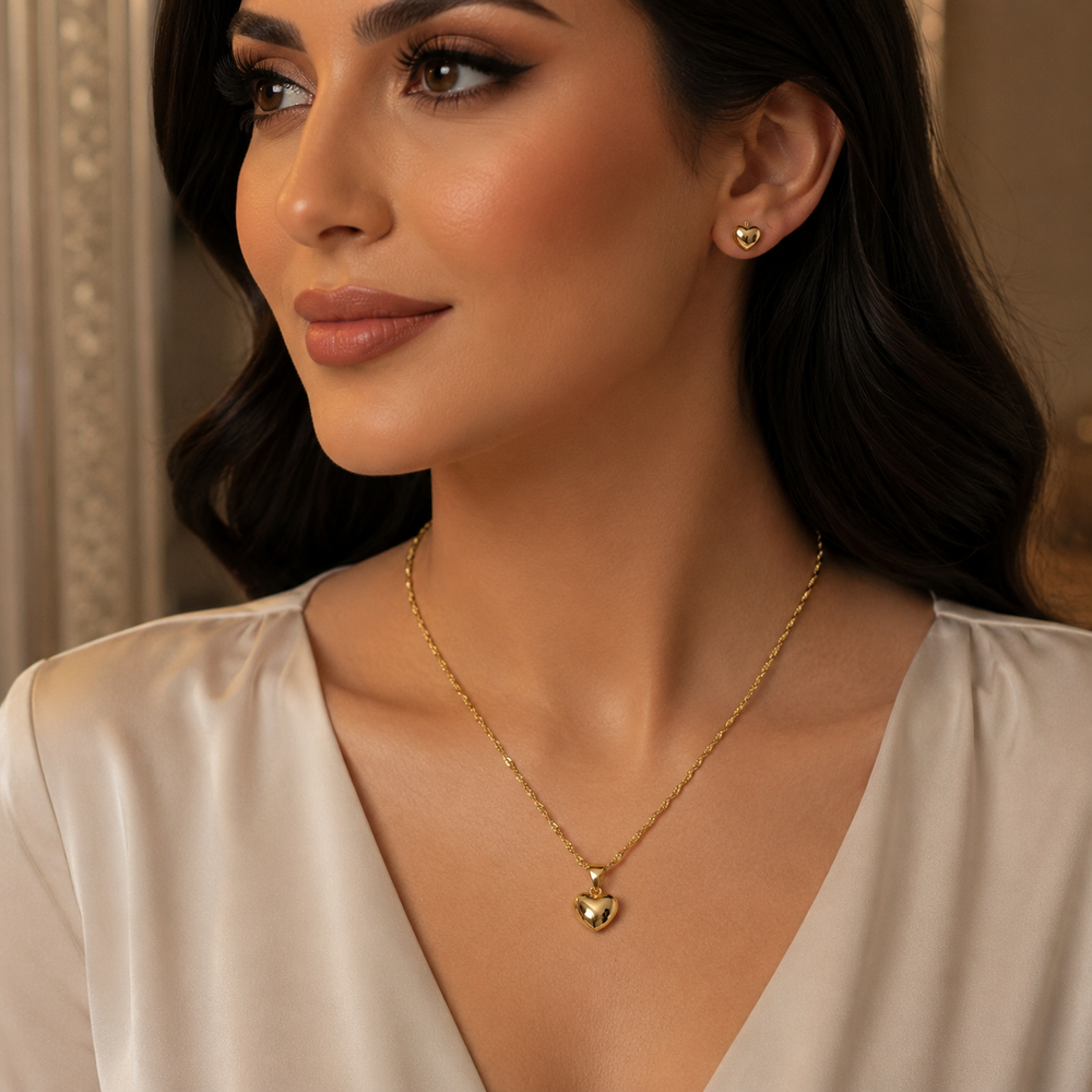 Abuda Rima Crown Heart Gold Jewelry Set image 3