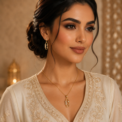Abuda Samia Chain Drop Gold Jewelry Set image 3